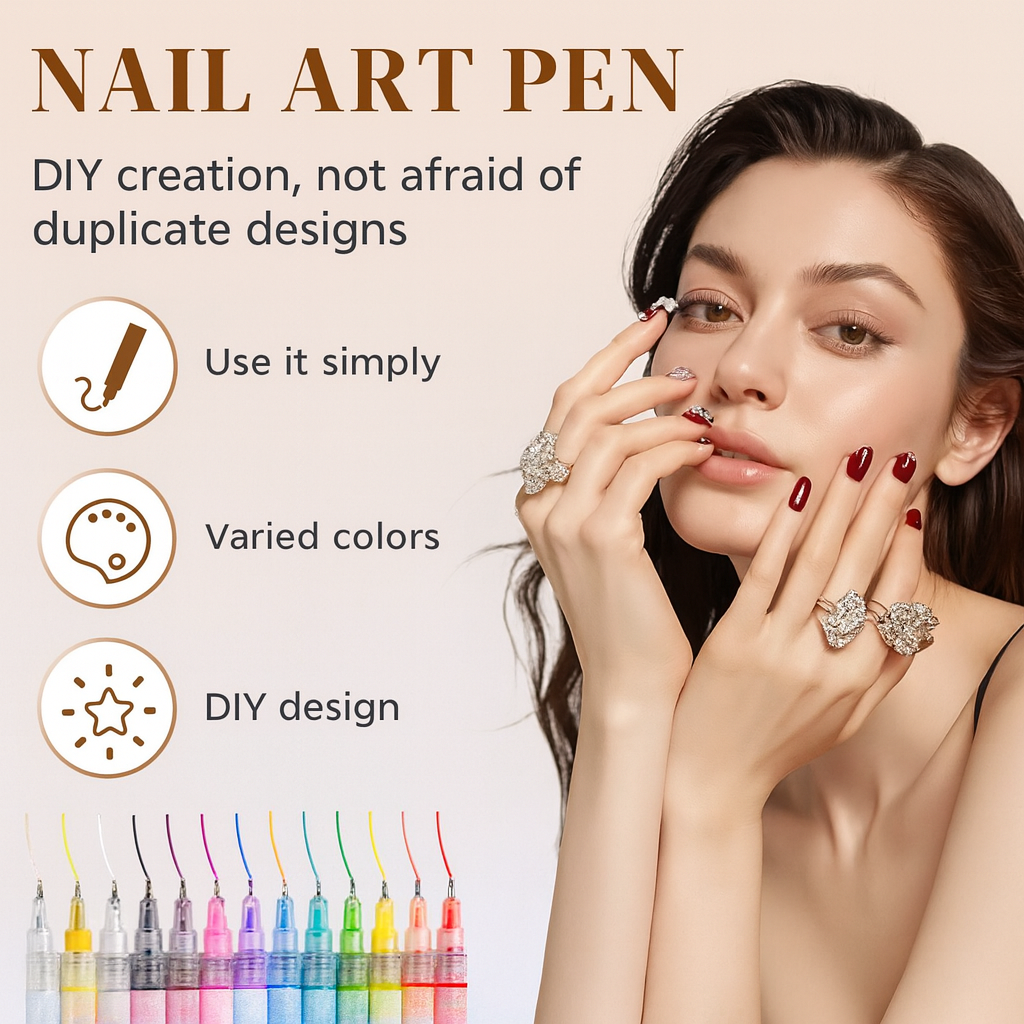 12-Color Nail Art Marker Set