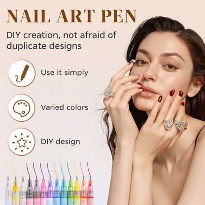 12-Color Nail Art Marker Set