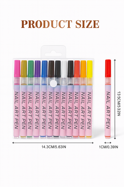 12-Color Nail Art Marker Set